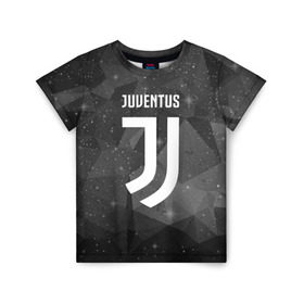 Детская футболка 3D с принтом Juventus Cosmos в Санкт-Петербурге, 100% гипоаллергенный полиэфир | прямой крой, круглый вырез горловины, длина до линии бедер, чуть спущенное плечо, ткань немного тянется | football | italia | juve | juventus | logo | sport | арт | италия | лига | лого | спорт | текстура | фк | футбол | футбольный клуб | эмблема | ювентус