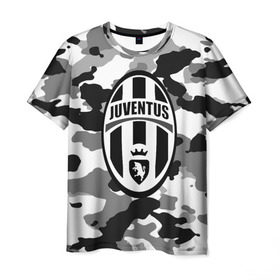 Мужская футболка 3D с принтом FC Juventus Camouflage в Санкт-Петербурге, 100% полиэфир | прямой крой, круглый вырез горловины, длина до линии бедер | Тематика изображения на принте: football | italia | juve | juventus | logo | sport | арт | италия | лига | лого | спорт | текстура | фк | футбол | футбольный клуб | эмблема | ювентус