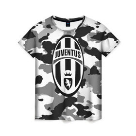 Женская футболка 3D с принтом FC Juventus Camouflage в Санкт-Петербурге, 100% полиэфир ( синтетическое хлопкоподобное полотно) | прямой крой, круглый вырез горловины, длина до линии бедер | football | italia | juve | juventus | logo | sport | арт | италия | лига | лого | спорт | текстура | фк | футбол | футбольный клуб | эмблема | ювентус