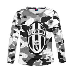 Женский лонгслив 3D с принтом FC Juventus Camouflage в Санкт-Петербурге, 100% полиэстер | длинные рукава, круглый вырез горловины, полуприлегающий силуэт | football | italia | juve | juventus | logo | sport | арт | италия | лига | лого | спорт | текстура | фк | футбол | футбольный клуб | эмблема | ювентус