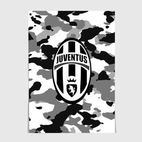 Постер с принтом FC Juventus Camouflage в Санкт-Петербурге, 100% бумага
 | бумага, плотность 150 мг. Матовая, но за счет высокого коэффициента гладкости имеет небольшой блеск и дает на свету блики, но в отличии от глянцевой бумаги не покрыта лаком | football | italia | juve | juventus | logo | sport | арт | италия | лига | лого | спорт | текстура | фк | футбол | футбольный клуб | эмблема | ювентус