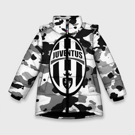 Зимняя куртка для девочек 3D с принтом FC Juventus Camouflage в Санкт-Петербурге, ткань верха — 100% полиэстер; подклад — 100% полиэстер, утеплитель — 100% полиэстер. | длина ниже бедра, удлиненная спинка, воротник стойка и отстегивающийся капюшон. Есть боковые карманы с листочкой на кнопках, утяжки по низу изделия и внутренний карман на молнии. 

Предусмотрены светоотражающий принт на спинке, радужный светоотражающий элемент на пуллере молнии и на резинке для утяжки. | football | italia | juve | juventus | logo | sport | арт | италия | лига | лого | спорт | текстура | фк | футбол | футбольный клуб | эмблема | ювентус