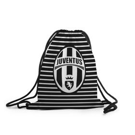 Рюкзак-мешок 3D с принтом Juventus в Санкт-Петербурге, 100% полиэстер | плотность ткани — 200 г/м2, размер — 35 х 45 см; лямки — толстые шнурки, застежка на шнуровке, без карманов и подкладки | 