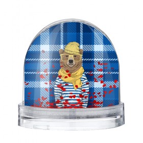Водяной шар с принтом Медведь Хипстер в Санкт-Петербурге, Пластик | Изображение внутри шара печатается на глянцевой фотобумаге с двух сторон | 