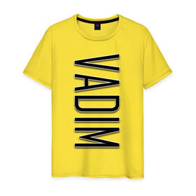 Мужская футболка хлопок с принтом Vadim-black в Санкт-Петербурге, 100% хлопок | прямой крой, круглый вырез горловины, длина до линии бедер, слегка спущенное плечо. | Тематика изображения на принте: name | name vadim | vadim | vadim black | вадим | имена | имя | имя вадим