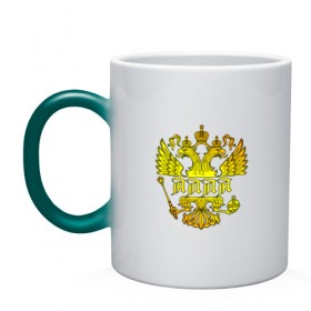Кружка хамелеон с принтом Алла в золотом гербе РФ в Санкт-Петербурге, керамика | меняет цвет при нагревании, емкость 330 мл | 