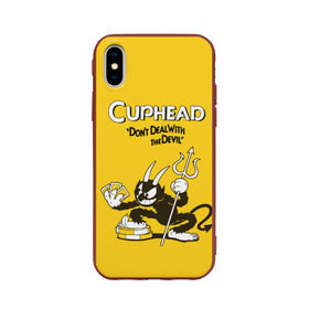 Чехол для Apple iPhone X силиконовый матовый с принтом Cuphead в Санкт-Петербурге, Силикон | Печать на задней стороне чехла, без боковой панели | Тематика изображения на принте: cuphead | капхед | компьтерная игра