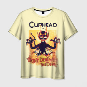 Мужская футболка 3D с принтом Cuphead в Санкт-Петербурге, 100% полиэфир | прямой крой, круглый вырез горловины, длина до линии бедер | cuphead | капхед | компьтерная игра