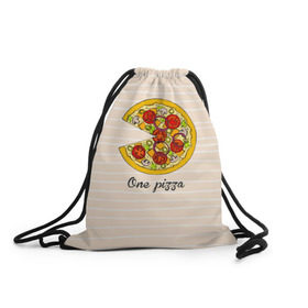 Рюкзак-мешок 3D с принтом One love, One pizza в Санкт-Петербурге, 100% полиэстер | плотность ткани — 200 г/м2, размер — 35 х 45 см; лямки — толстые шнурки, застежка на шнуровке, без карманов и подкладки | 14 февраля | love | pizza | valentine | любовь
