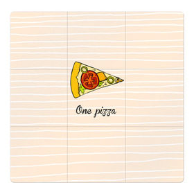 Магнитный плакат 3Х3 с принтом One Love, One Pizza в Санкт-Петербурге, Полимерный материал с магнитным слоем | 9 деталей размером 9*9 см | Тематика изображения на принте: 