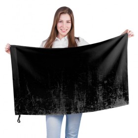 Флаг 3D с принтом Black Grunge в Санкт-Петербурге, 100% полиэстер | плотность ткани — 95 г/м2, размер — 67 х 109 см. Принт наносится с одной стороны | grunge | абстракция | гранж | черный