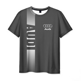 Мужская футболка 3D с принтом AUDI SPORT в Санкт-Петербурге, 100% полиэфир | прямой крой, круглый вырез горловины, длина до линии бедер | ауди | машины