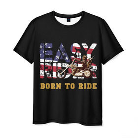 Мужская футболка 3D с принтом Easy Rider в Санкт-Петербурге, 100% полиэфир | прямой крой, круглый вырез горловины, длина до линии бедер | Тематика изображения на принте: 