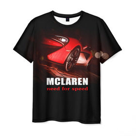 Мужская футболка 3D с принтом McLaren - жажда скорости в Санкт-Петербурге, 100% полиэфир | прямой крой, круглый вырез горловины, длина до линии бедер | Тематика изображения на принте: auto | mclaren 570s | авто | автомобиль | машина | суперкар | тачка