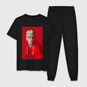 Мужская пижама хлопок с принтом Lil Peep - 104 в Санкт-Петербурге, 100% хлопок | брюки и футболка прямого кроя, без карманов, на брюках мягкая резинка на поясе и по низу штанин
 | lil peep | лил пип | маленький пип