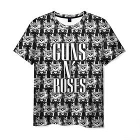 Мужская футболка 3D с принтом Guns n roses в Санкт-Петербурге, 100% полиэфир | прямой крой, круглый вырез горловины, длина до линии бедер | guns n roses | gunsnroses | ганз н роус | ганзес роус | ганзесроус | ганзнроус | дафф маккаган | диззи рид | мелисса риз | ричард фортус | рок | слэш | франк феррер | эксл роуз