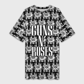 Платье-футболка 3D с принтом Guns n roses в Санкт-Петербурге,  |  | guns n roses | gunsnroses | ганз н роус | ганзес роус | ганзесроус | ганзнроус | дафф маккаган | диззи рид | мелисса риз | ричард фортус | рок | слэш | франк феррер | эксл роуз