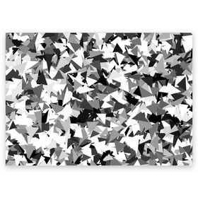 Поздравительная открытка с принтом Городской серый камуфляж в Санкт-Петербурге, 100% бумага | плотность бумаги 280 г/м2, матовая, на обратной стороне линовка и место для марки
 | армия | геометрический | геометрия | маскировка | милитари | паттерн | текстура | треугольники | чернобелый