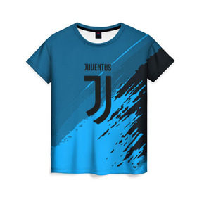 Женская футболка 3D с принтом FC Juventus abstract style в Санкт-Петербурге, 100% полиэфир ( синтетическое хлопкоподобное полотно) | прямой крой, круглый вырез горловины, длина до линии бедер | football | soccer | ювентус