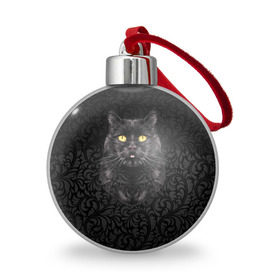 Ёлочный шар с принтом Чёрный котик в Санкт-Петербурге, Пластик | Диаметр: 77 мм | кошка | чёрная