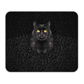 Коврик прямоугольный с принтом Чёрный котик в Санкт-Петербурге, натуральный каучук | размер 230 х 185 мм; запечатка лицевой стороны | Тематика изображения на принте: кошка | чёрная