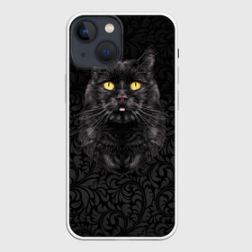 Чехол для iPhone 13 mini с принтом Чёрный котик в Санкт-Петербурге,  |  | кошка | чёрная