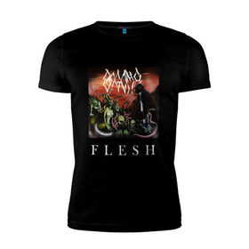 Мужская футболка премиум с принтом Flesh (Bogema) в Санкт-Петербурге, 92% хлопок, 8% лайкра | приталенный силуэт, круглый вырез ворота, длина до линии бедра, короткий рукав | 2 | audiopunk | bogema | flesh