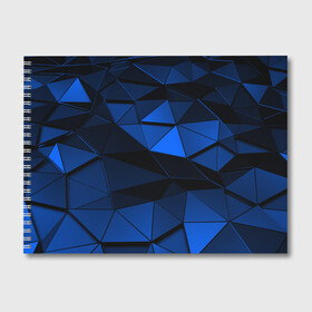 Альбом для рисования с принтом Blue abstraction collection в Санкт-Петербурге, 100% бумага
 | матовая бумага, плотность 200 мг. | Тематика изображения на принте: abstraction | geometry | polygon | абстракция | геометрия | грань | краски | кубик | кубики | линии | мозаика | полигон | разноцветные | ребро | текстура | тени | узор