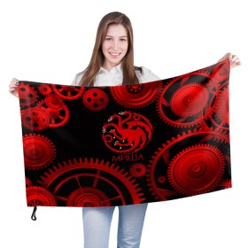 Флаг 3D с принтом Targaryen Миша в Санкт-Петербурге, 100% полиэстер | плотность ткани — 95 г/м2, размер — 67 х 109 см. Принт наносится с одной стороны | 