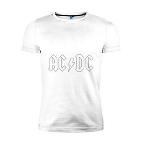 Мужская футболка премиум с принтом AC/DC в Санкт-Петербурге, 92% хлопок, 8% лайкра | приталенный силуэт, круглый вырез ворота, длина до линии бедра, короткий рукав | ac dc | acdc | high voltage | ангус | металл | рок | фсвс | эй си ди си | эйсидиси | янг