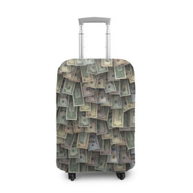 Чехол для чемодана 3D с принтом Доллары США в Санкт-Петербурге, 86% полиэфир, 14% спандекс | двустороннее нанесение принта, прорези для ручек и колес | dollar | forex | usa | банкноты | богатство | валюта | деньги | доллар | купюры | паттрен | трейдер | чешуя