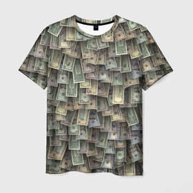 Мужская футболка 3D с принтом Доллары США в Санкт-Петербурге, 100% полиэфир | прямой крой, круглый вырез горловины, длина до линии бедер | Тематика изображения на принте: dollar | forex | usa | банкноты | богатство | валюта | деньги | доллар | купюры | паттрен | трейдер | чешуя