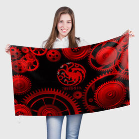 Флаг 3D с принтом Targaryen Эвелина в Санкт-Петербурге, 100% полиэстер | плотность ткани — 95 г/м2, размер — 67 х 109 см. Принт наносится с одной стороны | 