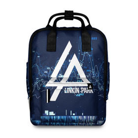 Женский рюкзак 3D с принтом Linkin Park music collection в Санкт-Петербурге, 100% полиэстер | лямки с регулируемой длиной, сверху ручки, чтобы рюкзак нести как сумку. Основное отделение закрывается на молнию, как и внешний карман. Внутри два дополнительных кармана, один из которых закрывается на молнию. По бокам два дополнительных кармашка, куда поместится маленькая бутылочка
 | linkin park | logo | music | pop | rock | usa | альтернатива | америка | металл | музыка | музыкальный | поп | рок | честер беннингтон
