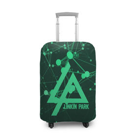 Чехол для чемодана 3D с принтом linkin park alternative rock в Санкт-Петербурге, 86% полиэфир, 14% спандекс | двустороннее нанесение принта, прорези для ручек и колес | 