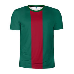 Мужская футболка 3D спортивная с принтом Зеленый/бордовый в Санкт-Петербурге, 100% полиэстер с улучшенными характеристиками | приталенный силуэт, круглая горловина, широкие плечи, сужается к линии бедра | gucci | гучи | гуччи | полосы