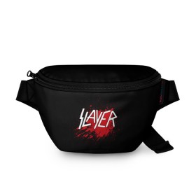 Поясная сумка 3D с принтом Slayer в Санкт-Петербурге, 100% полиэстер | плотная ткань, ремень с регулируемой длиной, внутри несколько карманов для мелочей, основное отделение и карман с обратной стороны сумки застегиваются на молнию | 