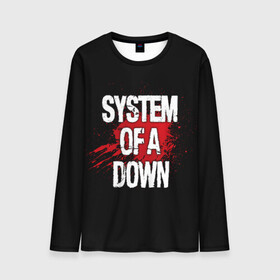 Мужской лонгслив 3D с принтом System of a Down в Санкт-Петербурге, 100% полиэстер | длинные рукава, круглый вырез горловины, полуприлегающий силуэт | band | blood | metal | music | rock | system of a down | атрибутика | группа | кровь | метал | музыка | рок
