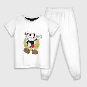 Детская пижама хлопок с принтом Cuphead в Санкт-Петербурге, 100% хлопок |  брюки и футболка прямого кроя, без карманов, на брюках мягкая резинка на поясе и по низу штанин
 | Тематика изображения на принте: cuphead | капхед | капхэд