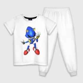 Детская пижама хлопок с принтом Metal Sonic в Санкт-Петербурге, 100% хлопок |  брюки и футболка прямого кроя, без карманов, на брюках мягкая резинка на поясе и по низу штанин
 | метал соник | металл соник