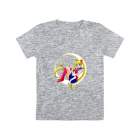 Детская футболка хлопок с принтом Sailor Moon в Санкт-Петербурге, 100% хлопок | круглый вырез горловины, полуприлегающий силуэт, длина до линии бедер | sailor moon | sailormoon | сейлор мун | сейлормун