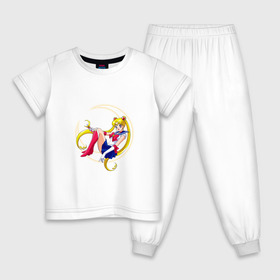 Детская пижама хлопок с принтом Sailor Moon в Санкт-Петербурге, 100% хлопок |  брюки и футболка прямого кроя, без карманов, на брюках мягкая резинка на поясе и по низу штанин
 | sailor moon | sailormoon | сейлор мун | сейлормун