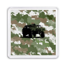 Магнит 55*55 с принтом Jeep в Санкт-Петербурге, Пластик | Размер: 65*65 мм; Размер печати: 55*55 мм | 23 февраля | hummer | jeep | авто | армейская | армия | внедорожник | военная | джип | камуфляж | милитари | россия | хамер