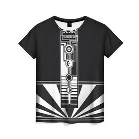 Женская футболка 3D с принтом технологии XXI в Санкт-Петербурге, 100% полиэфир ( синтетическое хлопкоподобное полотно) | прямой крой, круглый вырез горловины, длина до линии бедер | 