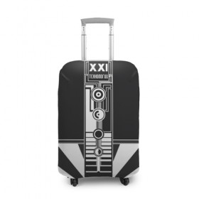 Чехол для чемодана 3D с принтом технологии XXI в Санкт-Петербурге, 86% полиэфир, 14% спандекс | двустороннее нанесение принта, прорези для ручек и колес | 