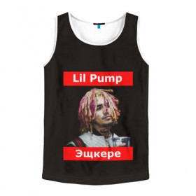 Мужская майка 3D с принтом Lil Pump - 104 в Санкт-Петербурге, 100% полиэстер | круглая горловина, приталенный силуэт, длина до линии бедра. Пройма и горловина окантованы тонкой бейкой | Тематика изображения на принте: eskeetit | esskeetit | lil pump | pamp | pump | лил памп | маленький насос | насос | памп | эшкере | эшкереее | эщкере | эщкэрэ