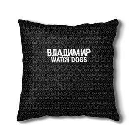 Подушка 3D с принтом Владимир Watch Dogs в Санкт-Петербурге, наволочка – 100% полиэстер, наполнитель – холлофайбер (легкий наполнитель, не вызывает аллергию). | состоит из подушки и наволочки. Наволочка на молнии, легко снимается для стирки | 