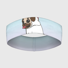 Повязка на голову 3D с принтом Funny PUG в Санкт-Петербурге,  |  | animals | dog | dogs | gradient | illustration | inscription | lettering | pug | puppy | unicorn | градиент | единорог | животные | иллюстрация | леттеринг | мопс | надпись | песик | собаки | щенок