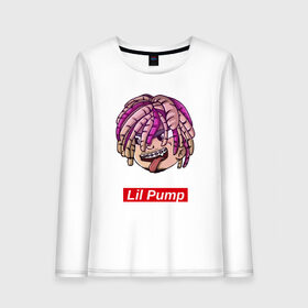 Женский лонгслив хлопок с принтом Lil Pump в Санкт-Петербурге, 100% хлопок |  | face | gang | lil | pump | rap | качер | лил | маленький | насос | памп | репер | рэпер | рэппер | с дредами