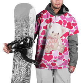 Накидка на куртку 3D с принтом Белый Мишка в Санкт-Петербурге, 100% полиэстер |  | 14 февраля | bear | love | teddy | абстракция | арт | девушкам | день всех влюбленных | день святого валентина | животные | медведь | милые | мишка | сердечки | тедди